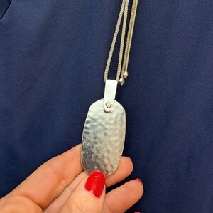 Silver Hammered Pendant Necklace Kendra Scott